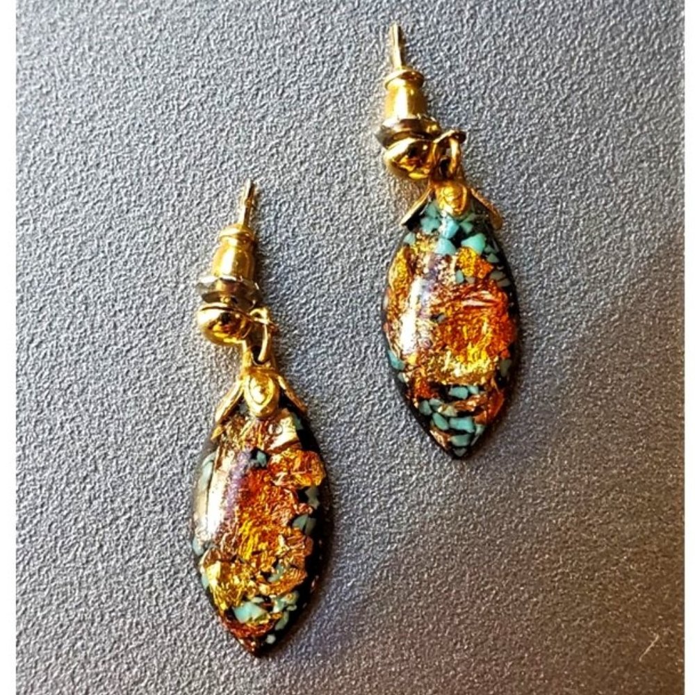 Vintage "Dark Opal" Earrings - Picture 6 of 8